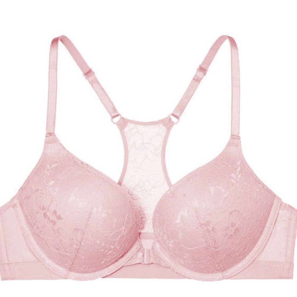 New Very Sexy Strappy Back Sugar Rose Push-Up Lace Bra